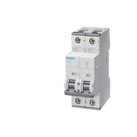 5SY6202-7 SIEMENS Miniature circuit breaker 400 V 6kA, 2-pole, C, 2A, D 70 mm
