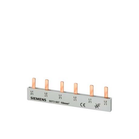 5ST3606 SIEMENS Pin busbar, 10 mm2 connection: 2x 2-phase touch-safe