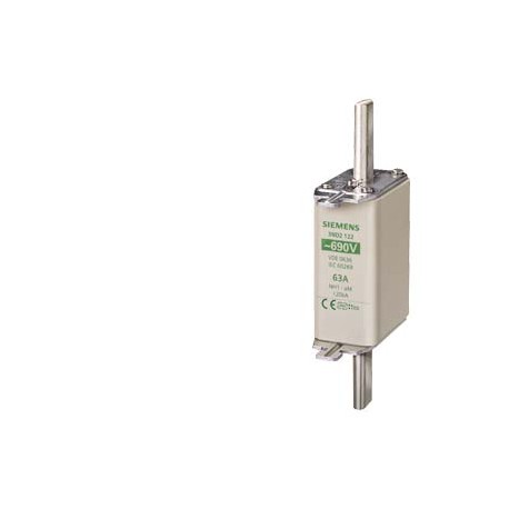 3ND2132 SIEMENS cartuccia fusibile NH, NH1, In: 125 A, aM, Un AC: 690 V, segnalatore di intervento frontale,..