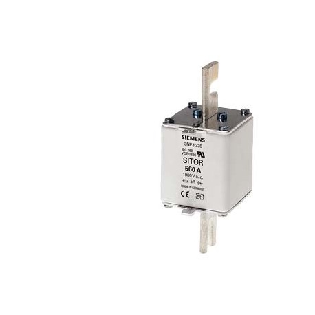 3NE3337-8 SIEMENS SITOR fuse link, with slotted blade contacts, NH2, In: 710 A, aR, Un AC: 900 V, front indi..