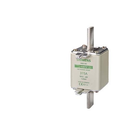 3ND1365 SIEMENS cartuccia fusibile NH, NH3, In: 500 A, aM, Un AC: 690 V, segnalatore di intervento frontale,..