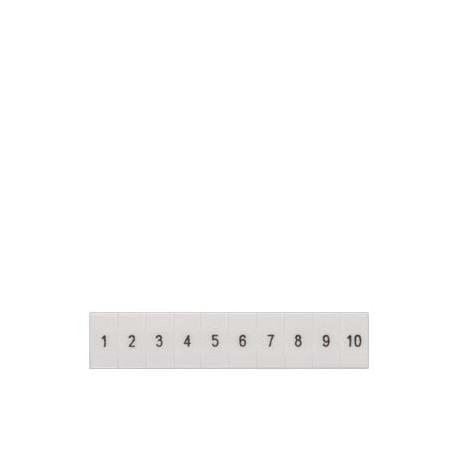 8WH8120-2AB75 SIEMENS Labeling plate, front, with 71-80, vertical, Terminal width: 5.2 mm, H: 10.5 mm, white