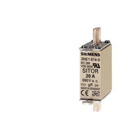 3NE1817-0 SIEMENS Cartuccia fusibile SITOR, con contatti a coltello, NH000, In: 50 A, gS, Un AC: 690 V, Un D..