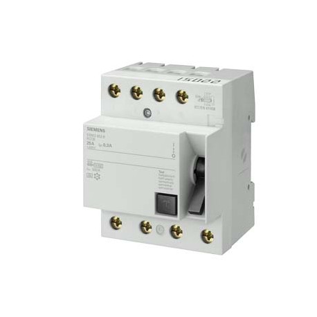 5SM3448-6 SIEMENS Residual current operated circuit breaker, 4-pole, type A, In: 100 A, 100 mA, Un AC: 400 V