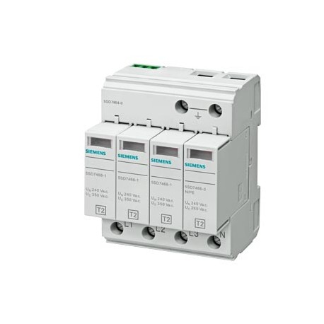 5SD7464-0 SIEMENS Surge arrester Type 2 Requirement class C, UC 350V Pluggable protective modules 4-pole, 3+..
