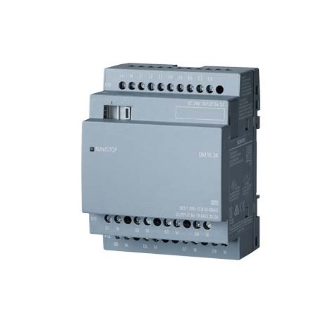 6ED1055-1CB10-0BA2 SIEMENS LOGO! DM16 24 Erweit.-Modul, SV/E/A: DC 24V/DC 24V/trans., 8 DE/8 DA, 4TE für LOG..