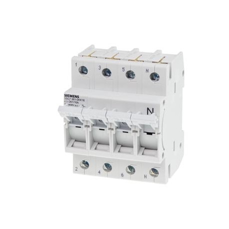 5SG7661-0KK16 SIEMENS MINIZED, fuse switch disconnector, D01, 4-pole, 3P+N, In: 16 A, Un AC: 400 V