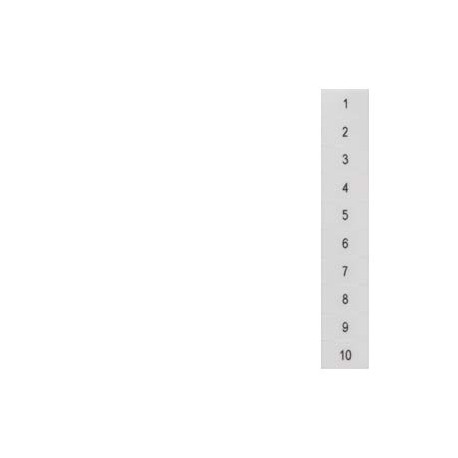 8WH8140-3AC05 SIEMENS Labeling plate, front, with 91-100, horizontal, Terminal width: 6.2 mm, H: 6.4 mm, whi..