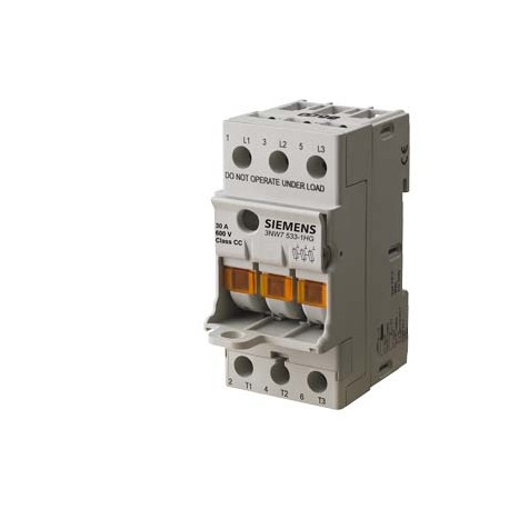 3NW7033-1 SIEMENS SENTRON, portafusibili per cartucce cilindriche, 10x38 mm, a 3 poli, In: 32 A, Un AC: 690 ..