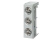 5SF6220 SIEMENS base DIAZED a cavaliere SR60 3 P, DIII, 63A, 500V per sbarre collettrici 5/10 mm esecuzione ..