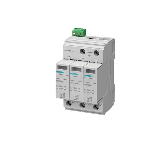 5SD7473-1 SIEMENS scaricatore di sovratensione tipo 2 UC AC 600 V moduli di protezione inseribili a 3 poli, ..