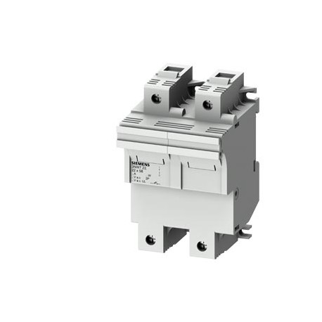 3NW7221 SIEMENS SENTRON, portafusibili per cartucce cilindriche, 22x58 mm, a 2 poli, In: 100 A, Un AC: 690 V