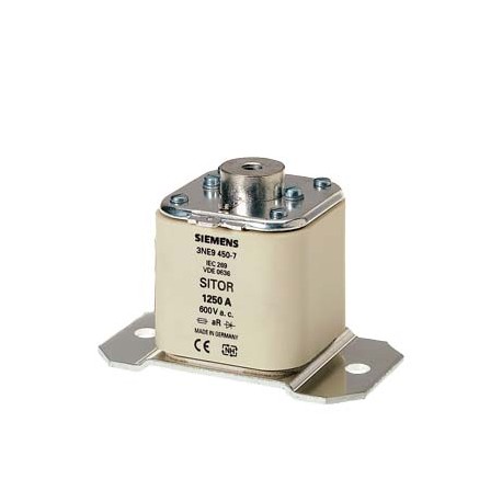 3NE9450-7 SIEMENS Cartuccia fusibile SITOR, con filetto interno bilaterale, In: 1250 A, aR, Un AC: 600 V, Un..