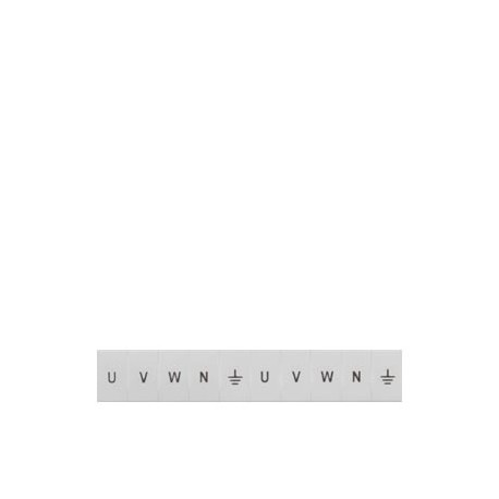 8WH8120-3AA25 SIEMENS Labeling plate, front, with U, V,W, N, vertical, Terminal width: 6.2 mm, H: 10.5 mm, w..