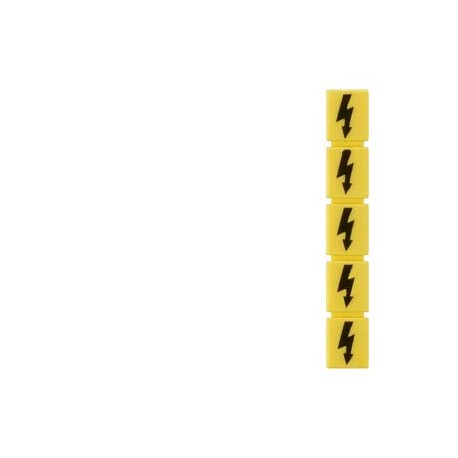 8WH9065-5AA06 SIEMENS inscription label, with lightning symbol, vertical, terminal width: 10.2 mm, yellow