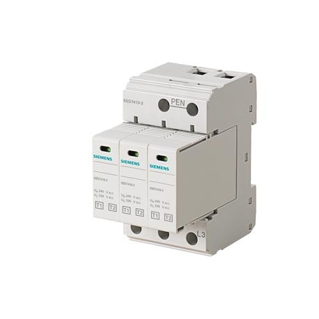 5SD7413-2 SIEMENS scaricatore di sovratensione di origine atmosferica T1/T2, UN 240/400V, UC AC 335V, moduli..