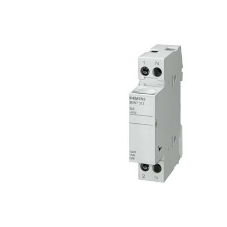 3NW7353 SIEMENS SENTRON, cylindrical fuse holder, 8x32 mm, 1P+N, In: 20 A, Un AC: 400 V