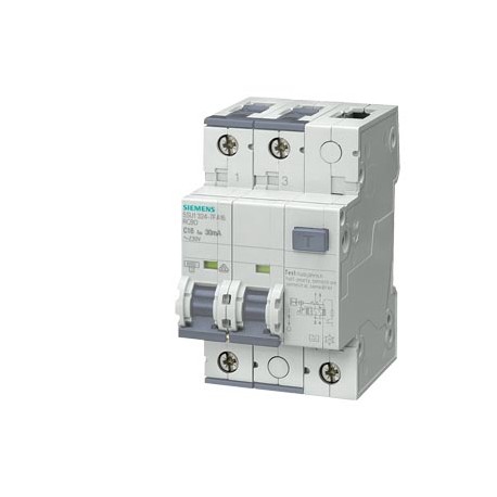 5SU1324-6FA40 SIEMENS RCBO, 10 kA, 2P, type A, 30 mA, B char., In: 40 A, Un AC: 230 V
