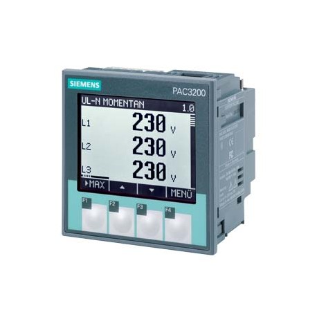 7KM2111-1BA00-3AA0 SIEMENS SENTRON, dispositivo di misura, 7KM PAC3200, LCD, L-L: 500 V, L-N: 289 V, 5 A, tr..