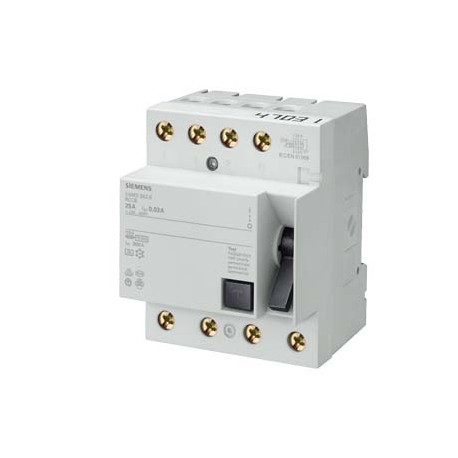 5SM3348-6 SIEMENS interruttore automatico differenziale a 4 poli, tipo A, In: 100 A, 30 mA, Un AC: 400 V