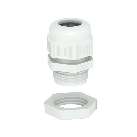 V-TEC PG29+ LGR 2024667 OBO BETTERMANN Cable gland with locknut, PG29, Light grey, 7035, Polyamide, PA