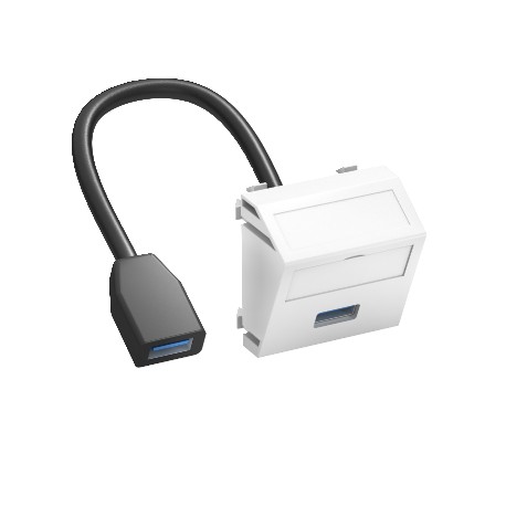 MTS-U3A F RW1 6104934 OBO BETTERMANN Multimedia-Unterstützung, USB 3.0 AA mit Kabel, Buchse-Buchse, 45x45mm,..