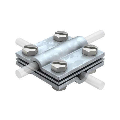 252 8-10 FT 5312310 OBO BETTERMANN Conector en cruz, 8-10mm, galvanizado en caliente por inmersión, DIN EN I..