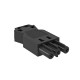 BT-S GST18i3p SW 6108056 OBO BETTERMANN Conector hembra 3 polos, embornamiento a tornillo, negro,