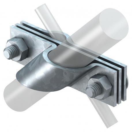 2760 25 FT 5001668 OBO BETTERMANN conexão Grampo para RD 8-10 / FL40, 25mm, galvanizado a quente, DIN EN ISO..