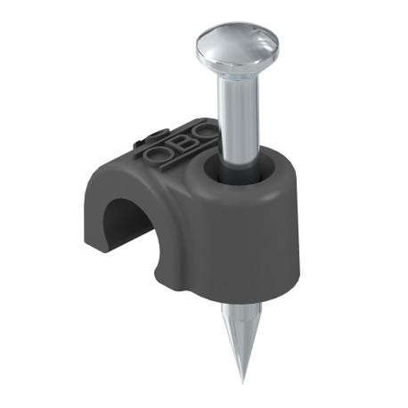 2012 35 SW 2232316 OBO BETTERMANN ISO Nagelclip, 12mm, L35, Jet schwarz, 9005, Polypropylen, PP