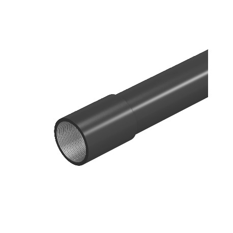 SM63W SW 2046507 OBO BETTERMANN Threaded steel pipe with threaded sleeve, M63, 3000mm, Black, Painted, Steel..
