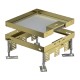 RKSN2 9 MS 25 7409214 OBO BETTERMANN Impostare coperchio e cornice quadrata con uscita cavo, 242x243mm otton..