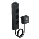 CNS 3-D-D 5092701 OBO BETTERMANN base de dispositif de protection fine avec 3 prises, noir,