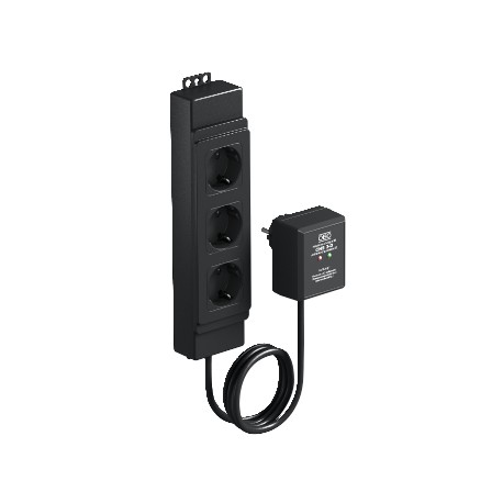 CNS 3-D-D 5092701 OBO BETTERMANN base di dispositivo di protezione fine con 3 prese, nero,