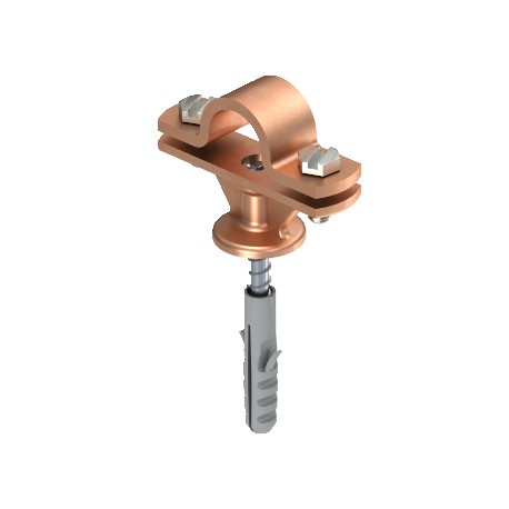 113 B-HD-16 5412811 OBO BETTERMANN Stangenhalter mit Holzschraube + Anker, 16mm, Verkupfertes, Zink-Druckgus..