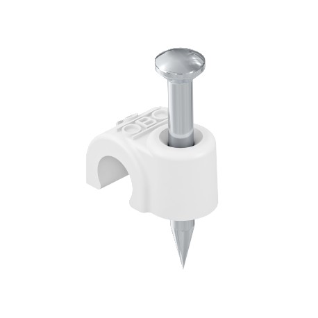 2007 25 RW 2225514 OBO BETTERMANN ISO nail clip , 7mm, L25, Pure white, 9010, Polypropylene, PP