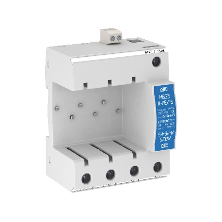 MB25-3+NPE+FS 5096673 OBO BETTERMANN Multibase MB25 3 pôles + NPE + FS, gris clair, 7035,