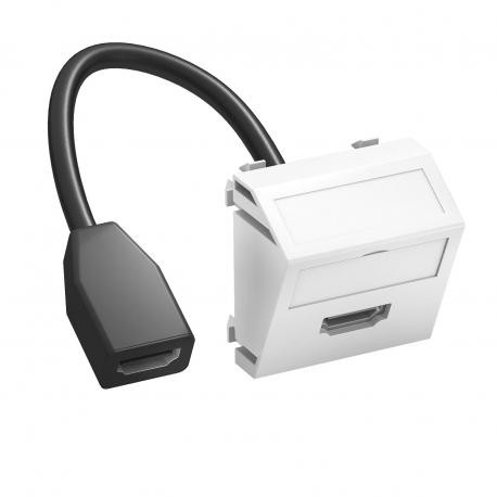 MTS-HD F RW1 6104838 OBO BETTERMANN Prendere multimediale HDMI, con cavo di collegamento, 45x45mm, bianco pu..