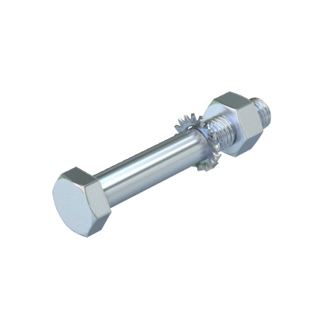 SKS 12X130 F 6408478 OBO BETTERMANN tornillo hexagonal con tuerca y arandela, M12x130, galvanizado por inmer..