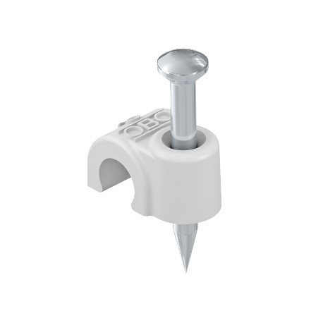 2011 45 LGR 2227924 OBO BETTERMANN ISO nail clip , 11mm, L45, Light grey, 7035, Polypropylene, PP