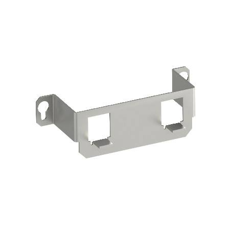 MTGE2 2F 7407849 OBO BETTERMANN Staffa di montaggio per connettori 2x di tipo F, 116x36x34, acciaio inox 1.4..