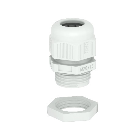 V-TEC VM20+ LGR 2022766 OBO BETTERMANN Gland con dado di bloccaggio, M20, grigio chiaro, RAL 7035, poliammid..