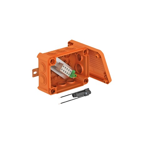 T 100 ED 10-6 AF 7205563 OBO BETTERMANN Junction box E30/E90, with fuse holder, 150x116x67, Pastel orange, 2..