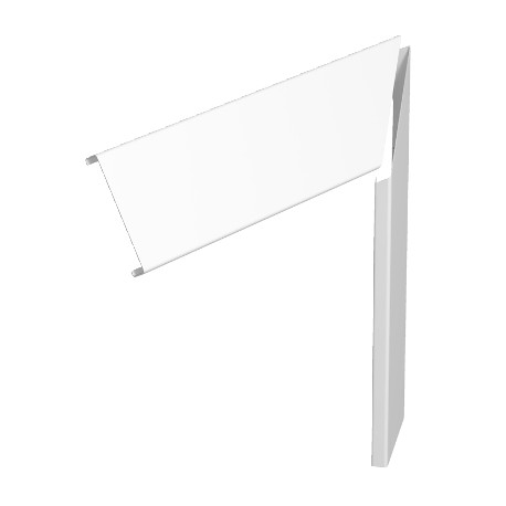 FUOP3RW 6287070 OBO BETTERMANN La copertura dell'angolo incidente aereo, scrivania, 80x300mm, bianco puro, 9..