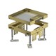 RKSN2 4 MS 25 7409204 OBO BETTERMANN Definir capa e moldura quadrada com saída do cabo, bronze 200x200mm, Cu..