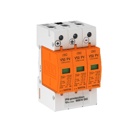 V50-B+C 3-PH600 5093623 OBO BETTERMANN combinato V50 scaricatore, 3 poli SIST. PV, 600V,