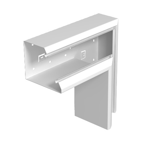 GEK-SAFF133110P 6282730 OBO BETTERMANN ángulo plano caída de trunking escritorio, 133x110mm, Blanco puro, 90..