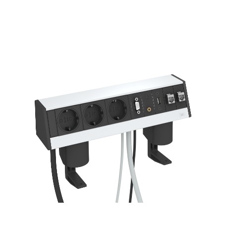 DB-M1B3 D3S2K 6116960 OBO BETTERMANN Schreibtisch-Box mit Befestigungsklammer, Aluminium, eloxiert, Aluminiu..