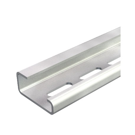 2064 GTPL 2M 1115065 OBO BETTERMANN Perfil, perforado, 2000x32x15, galvanizado, pasivado transparente, Acero..