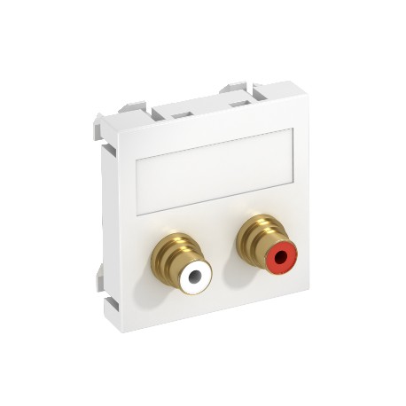 MTG-2R L RW1 6105042 OBO BETTERMANN Prenez multimédia, cinch audio, 2x prise avec connexion soudée, 45x45mm,..